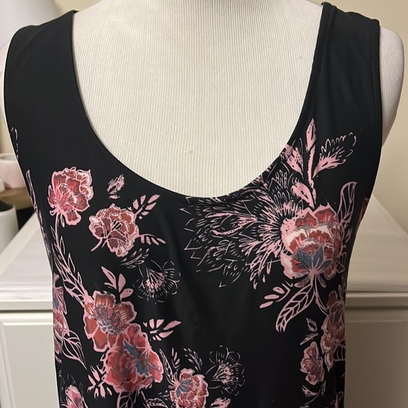 Mudd brand super soft tank, style dress with crisscross back, black with pink - Picture 2 of 12